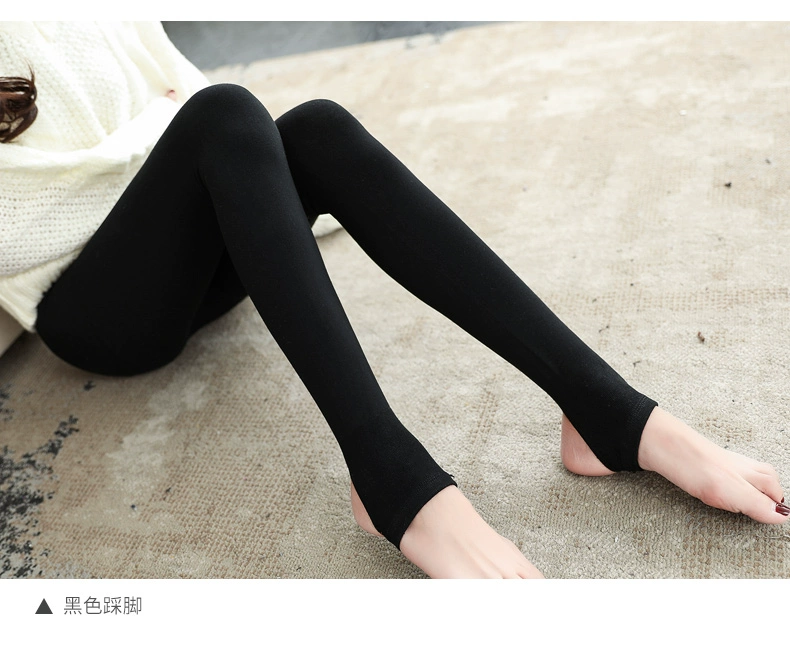 Cộng với quần lửng nhung dày với chân váy màu xám nhung mỏng mùa xuân và vớ mùa thu mùa đông mặc quần legging lưới màu đỏ quần legging nữ