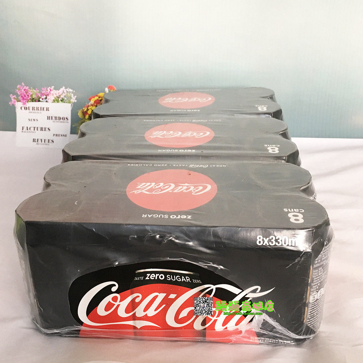 Guangdong Province Hong Kong imported Zero Coca-Cola soda 330ml*24 cans box sugar-free