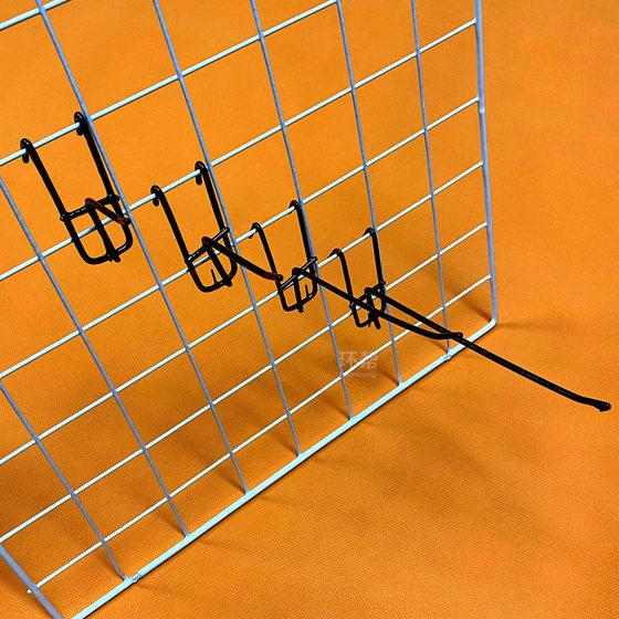 挂钩网片网格货架挂勾黑白色不锈钢饰品手机配件超市零食服装店钩