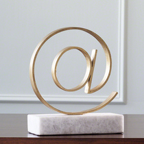 North Carmecca Golden Symbol Marble Sculpture Creative Study Decorated Ornament Bedroom Crafts