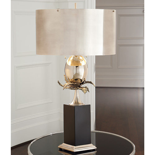 North Carolina Meijia India imported palm leaf brass table lamp modern living room decorative lamp bedroom bedside table lamp