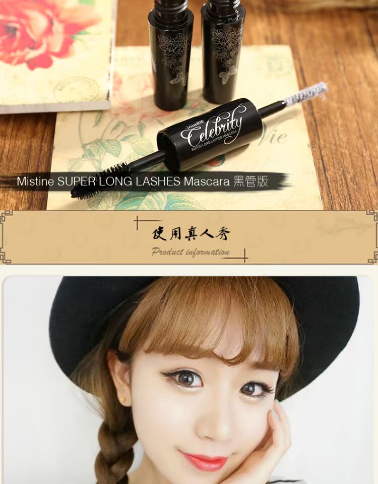 Thái Lan Mistine4D đôi mascara lông mi tăng trưởng chất lỏng uốn dài không thấm nước dày đặc sợi masscara kiss me