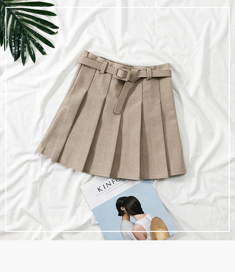2018 mới cao đẳng gió Harajuku dây đeo xếp li váy nữ sinh viên màu rắn hoang dã cao eo Một từ váy ngắn mùa thu mẫu chân váy chữ a dài