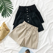 Quần short cạp cao nữ mùa thu đông 2018 mới co giãn eo đơn hàng khóa len ủng quần học sinh mặc quần âu hoang dã