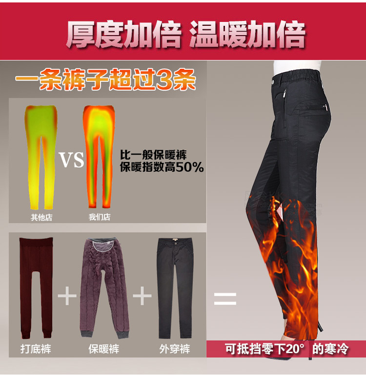 Giải phóng mặt bằng chống mùa cho phụ nữ mặc quần mỏng, quần thẳng, ấm, dày, dày XL lạnh mùa đông trắng xuống áo khoác mùa đông nữ