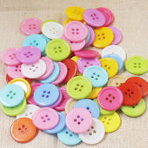 Resin plastic button Children diy material color flower button kindergarten hand button paste making