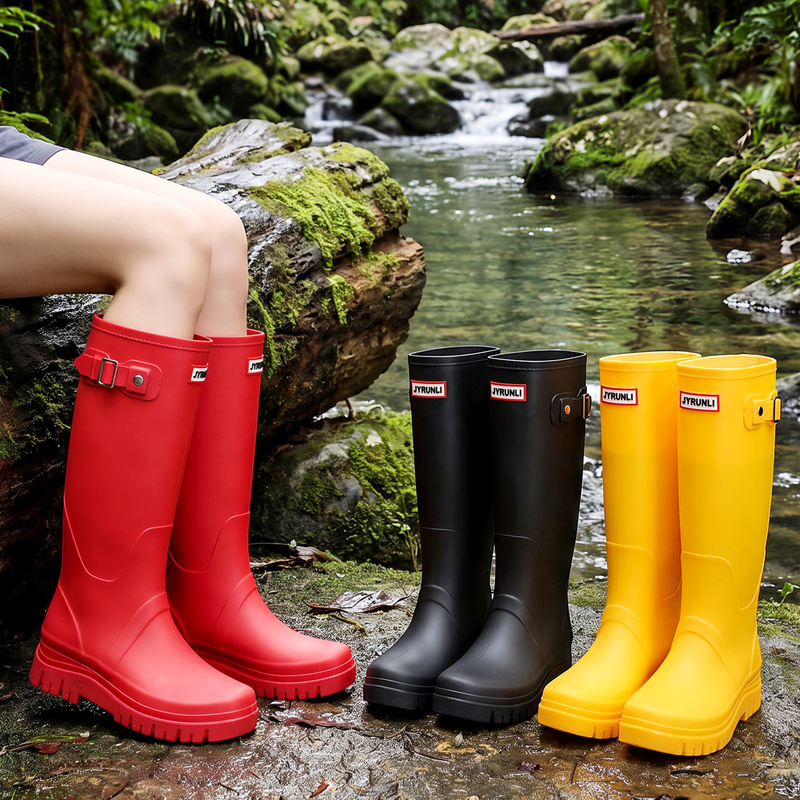 Runli High-Top Rain Boots for Women, All-Season Waterproof, Non-Slip, Water-Resistant Boots, Outdoor Hiking Rubber Shoes, Rain Shoes Runli High-Top Rain Boots for Women, All-Season Waterproof, Non-Slip, Water-Resistant Boots, Outdoor Hiking Rubber Shoes, Rain Shoes