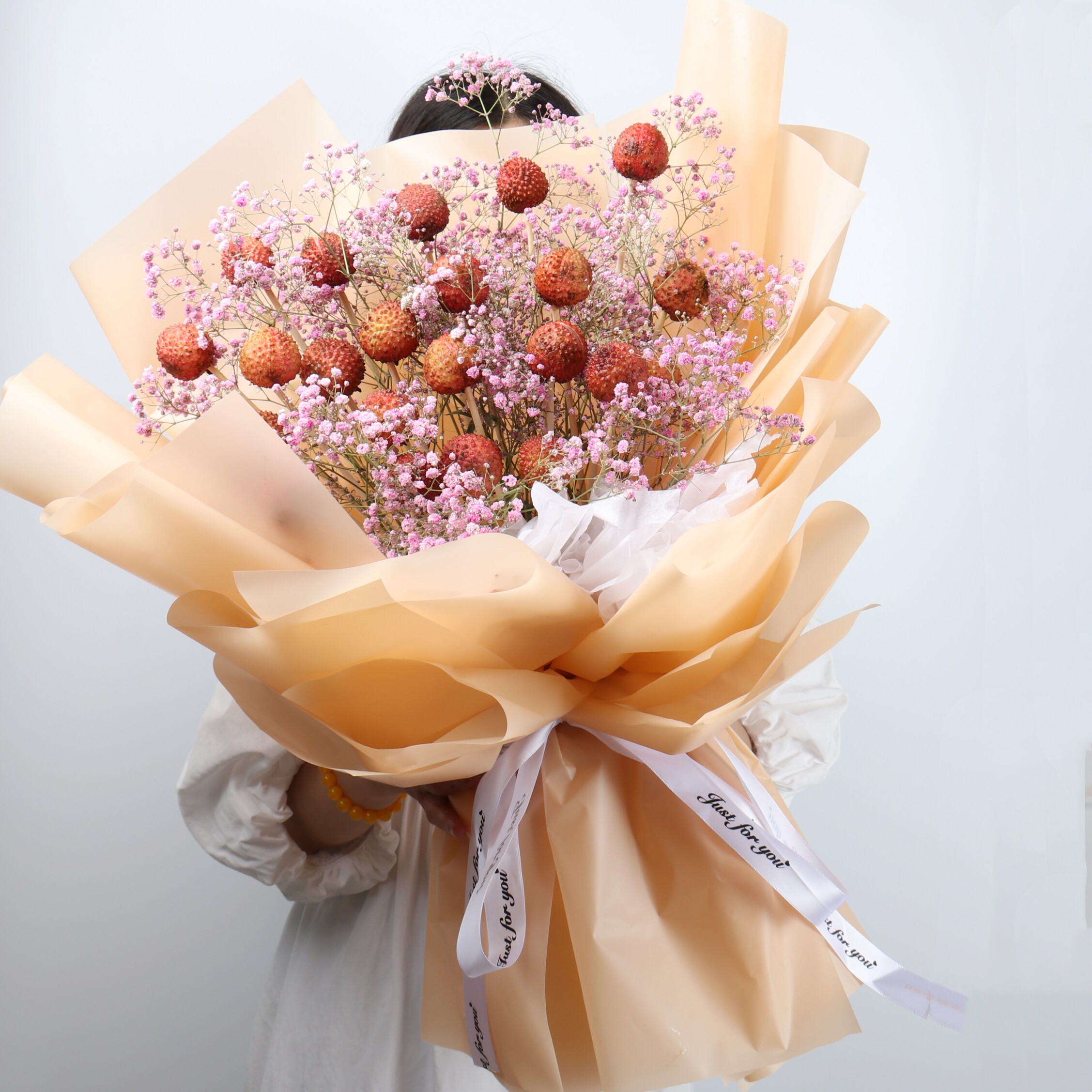 Lychee Bouquet Diy Packaging Material Suit Flowers Fruit Snacks Net Red Flowers Bouquet Gift Floral Wrapping Paper