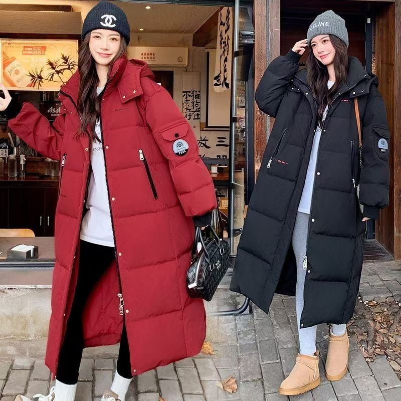 Extra Large Size for Plus-Size Women, 240-300 Pounds, Loose Fit, Extra Large, Mid-Length, White Duck Down, Extreme Cold Winter down Jacket