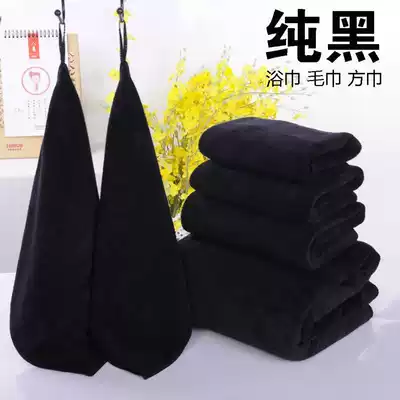 Baotou towel Hotel wild trend office black towel car cloth hand towel adult bar cleaning