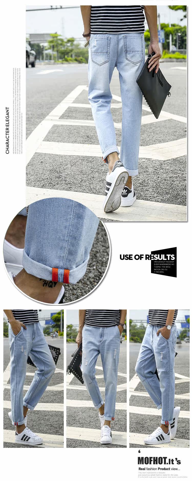 Jeans pour adolescent droite en vrac JEANS en coton pour été - Ref 1461304 Image 17