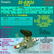 (SS-83KS4)Swagelok Swagelok high pressure ball valve PCTFE valve seat 1 4 in clamping sleeve