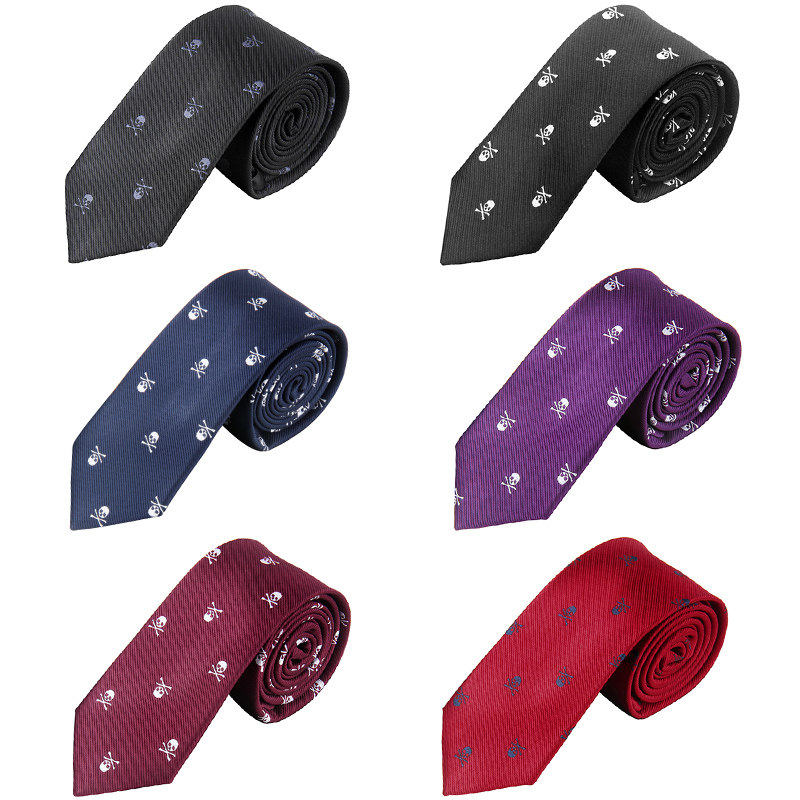 Löllymy Day Edition fashion casual outlet Skull skull head narrow version working career front stage performance male and female tie