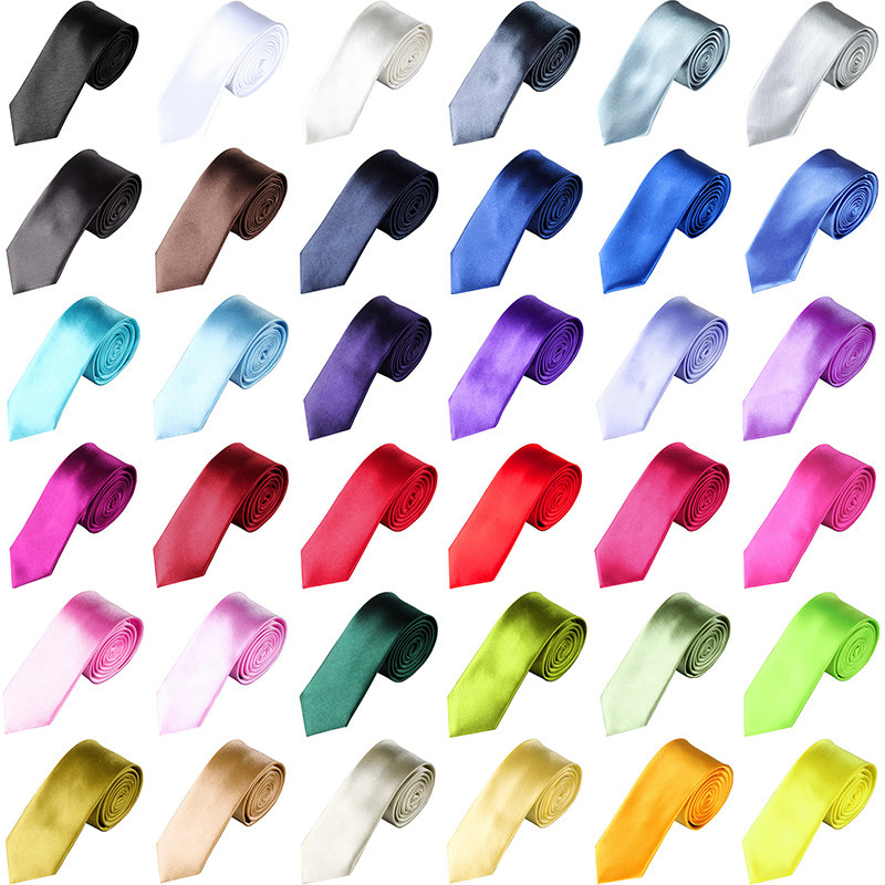 LSLYMY Korean version casual fashion 5cm imitation silk 37 color work occupation wedding men's tie
