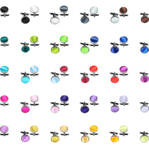 LSLYMY dress suit shirt business fashion imitation silk solid color 27 work career marriage men metal cufflinks