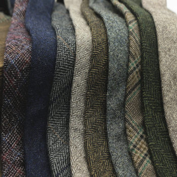 7cm Men's Vintage Wool Tie Houndstooth Brown Green Plaid Tweed Gentleman's Suit 6cm Women's Casual