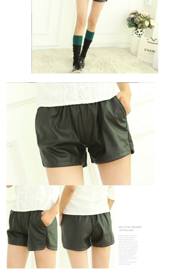 2018 thu đông mới quần da pu mới quần short nữ quần boot phiên bản Hàn Quốc của quần lửng cạp cao rộng cỡ lớn mặc quần ống rộng quần short bò nữ