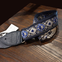 Chicago Native Souldier Cabernet-Burgundy Guitar Bass Embroidered Strap