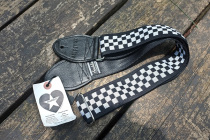 Chicago Native Souldier Black and White Plaid Pattern Guitar Bass Embroidery Strap Multicolor