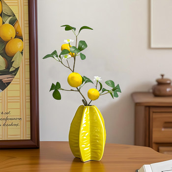 Simulated lemon branch ornaments for living room simulated flowers
