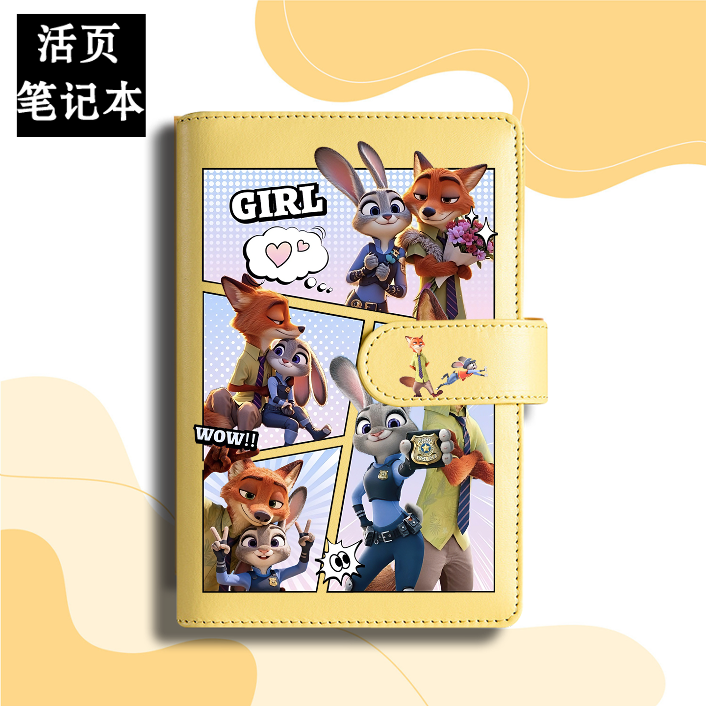 Zootopia 2 Macaron Loose-leaf Magnetic Laptop Notebook Nick Fox Nick Judy Diary