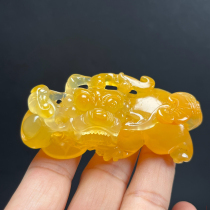 Ruihuang Cui natural jade fine jewelry Yunnan Huanglong Jade Overlord Pixiu hand toy piece to play with gift certificate