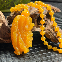 Natural jade fine jewelry Huanglong Jade Burmese material Huanglong Jade Baicai pendant sweater chain jade pendant certificate