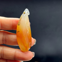 Ruihuang Cui Natural Jade Yunnan Huanglong Jade Fine Jewelry Grass Flower Fugua Pendant Sweater Chain Clavicle Chain