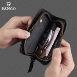 Вместительная и большая ключница, кожаный кошелек, сумка через плечо, картхолдер, замок, из натуральной кожи, воловья кожа