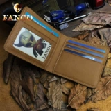 Короткий кожаный оригинальный бумажник, из натуральной кожи, воловья кожа