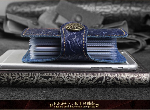 Túi da handmade thủ công túi xách nam và nữ nhiều thẻ chủ thẻ tín dụng lớp da thẻ tín dụng đặt thẻ retro - Chủ thẻ ví đựng thẻ mini