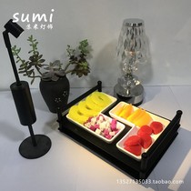 Bar Luminous Snack Pan Creative Day Style Divided Fruits Pan West Restaurant Fruit Parquet KTV Snack Dish Fruit Rack
