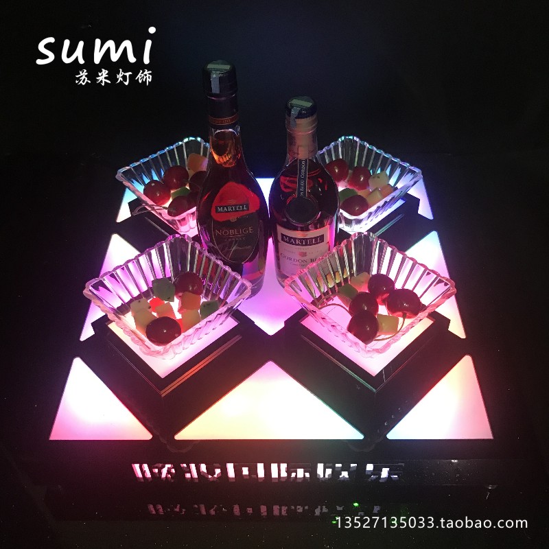 Luminous fruit plate LED bar KTV fruit plate rack snack plate rack rechargeable stainless steel creative snack platter