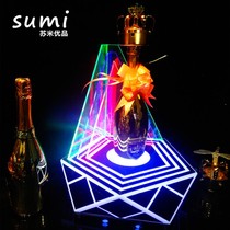 New Luminous Ocean Wine Base Champagne Rack Foreign Wine Base Luminous Led Bar Laser Wine Holder XO Ocean Wine Rack