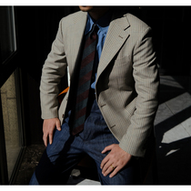 Spring and Autumn full wool color plaid single-breasted Italian semi-hemp lined suit mens single West 3 Buckle 2