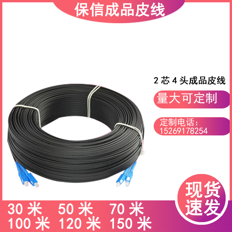 Fidelity 2 Core Outdoor Finished Leather Line 2 Core 4 Head Fiber Jumper Double Core Outdoor length line Optical cable power cord