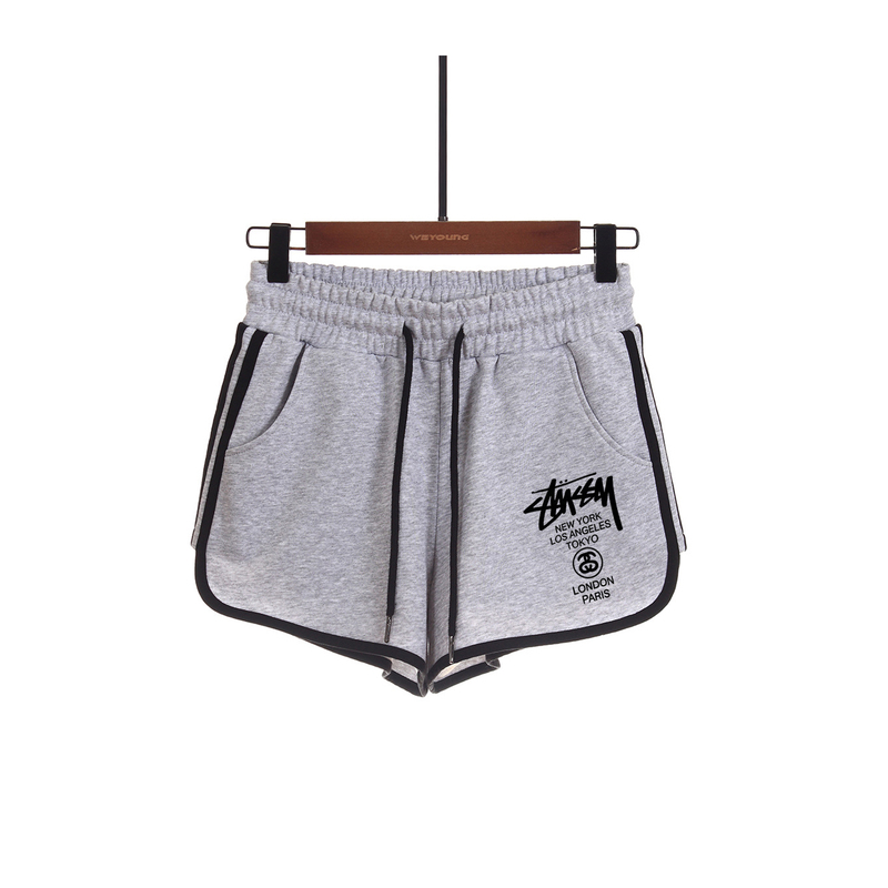 Fashion Letter Print Terry Cotton Sleep Shorts for Women, Summer Home Sports Shorts, Beach Shorts, Korean Style Youthful Home Pants