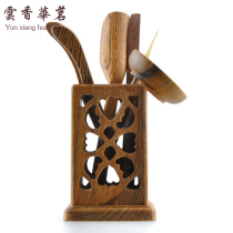 Complete set of tea ceremony six gentlemen set ebony wood bamboo kung fu tea set tea accessories combination tea plate ornaments