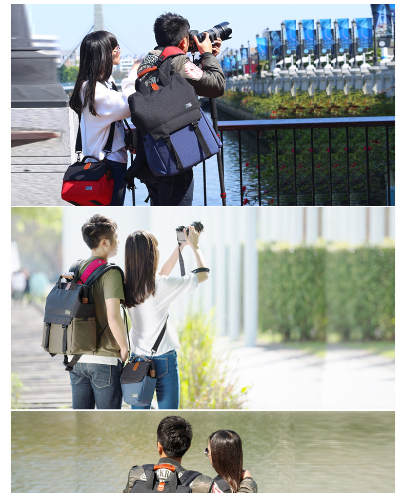 Túi đựng máy ảnh Gini Buddha 61136 Máy ảnh DSLR Ba lô thời trang nhẹ Túi kỹ thuật số Túi đa năng Túi máy ảnh 5D4 6D2 D810 A7R2 Túi máy ảnh Túi máy ảnh ngoài trời Ba lô - Lưu trữ cho sản phẩm kỹ thuật số túi đựng headphone