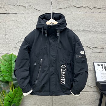 Men's down jacket winter new light luxury white duck down jacket hooded workwear cold-proof and warm high-end down top