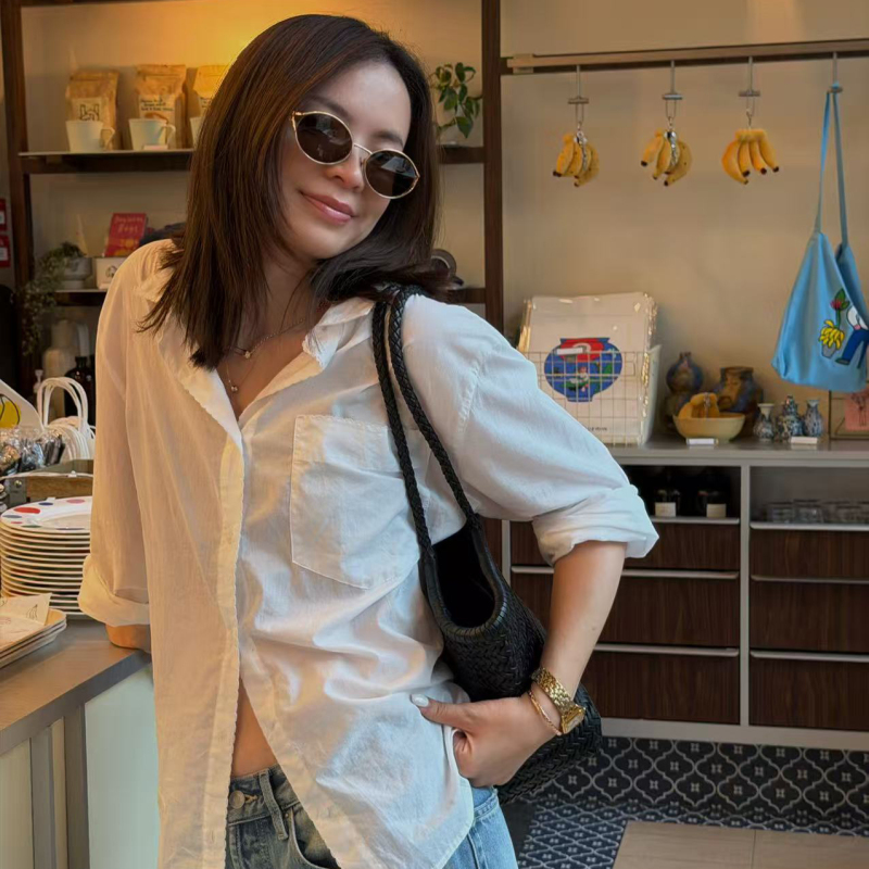 Josie Chow【High-Grade Imported Pure Cotton】Summer Loose Long-Sleeved Shirt Thin Shirt for Women Jc612639