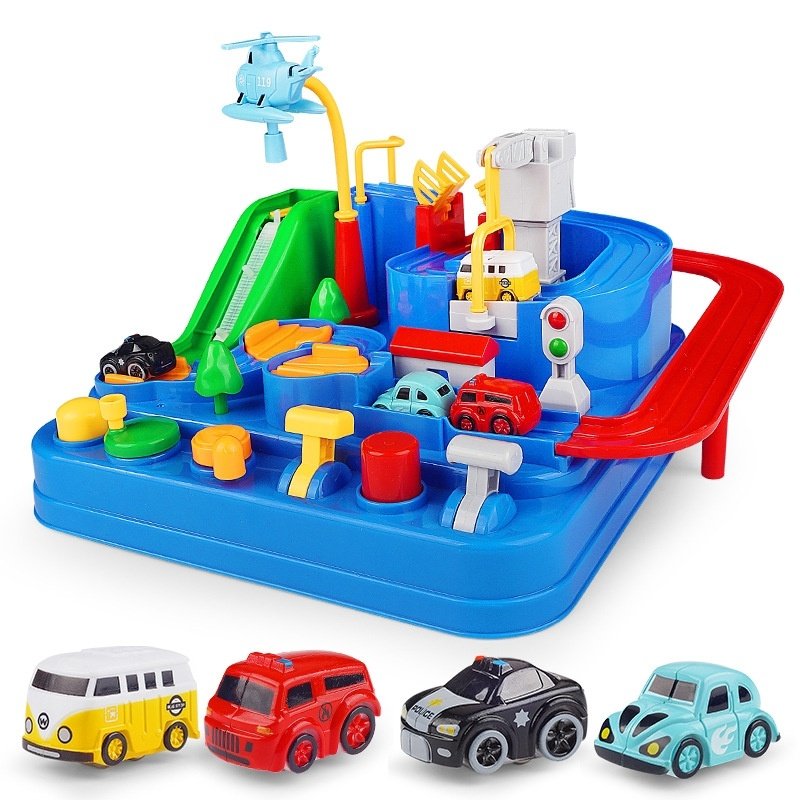 Large Number of Honest Cars Trespass Big Adventure Small Train Railcar Toy Puzzle Multi Functional Children Boy Baby Boy