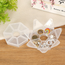 Polygon transparent plastic box nail jewelry storage sorting box earrings screws small items finishing tool box