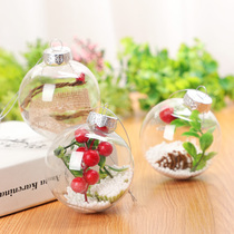 Christmas Ball Decoration Festive Hanging Accessories Transparent Hanging Ball PE Balls Transparent 8cm Round Ball Pendant Holiday Arranged Supplies