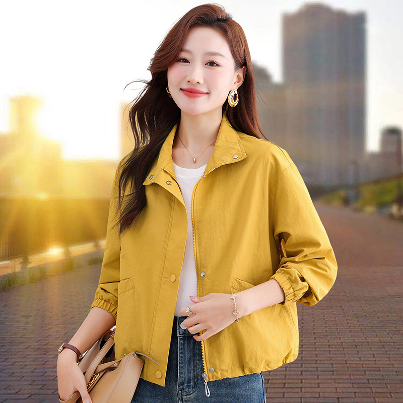 Paul Casual Style Stand Collar Short Jacket for Women 2026 Spring and Autumn New Loose Versatile Fashionable Thin Jacket Top for Women
