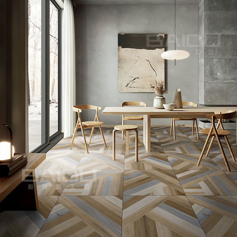 Berdew wood grain brick individuality parquet wood grain floor tile minimalist tile floor tiles Dining Room Dining Room Dining Room chain tiles 600