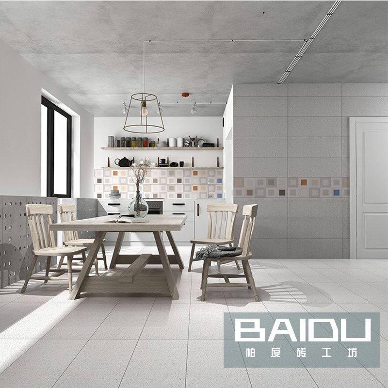 Terrazzo tile gray antique brick kitchen powder room wall balcony floor tile Quartz tile 300800