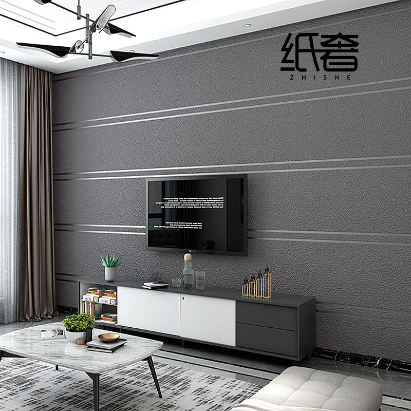 Simple and good look versatile modern bedroom living room bedside TV background wallpaper Nordic style atmosphere film and television wall paper