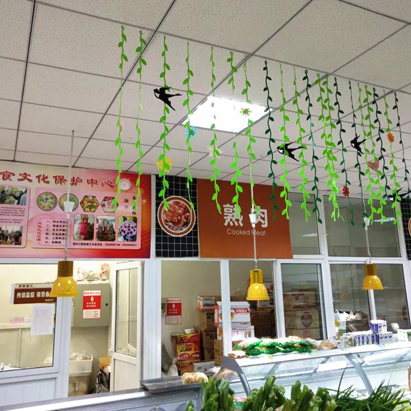 Kindergarten Summer Decorations Corridor Classroom Hanging Mall Store Aerial Hanging Rattan Leaves Wicker Swallow Butterfly