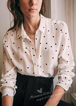 2 colors French Paris designers silk shirt chemise ANN